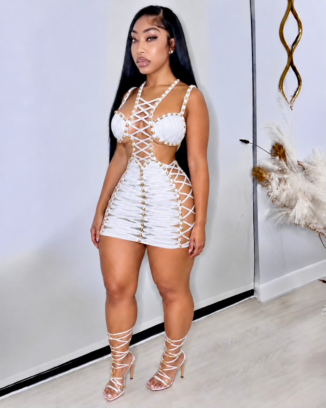 WHITE BONDAGE dress