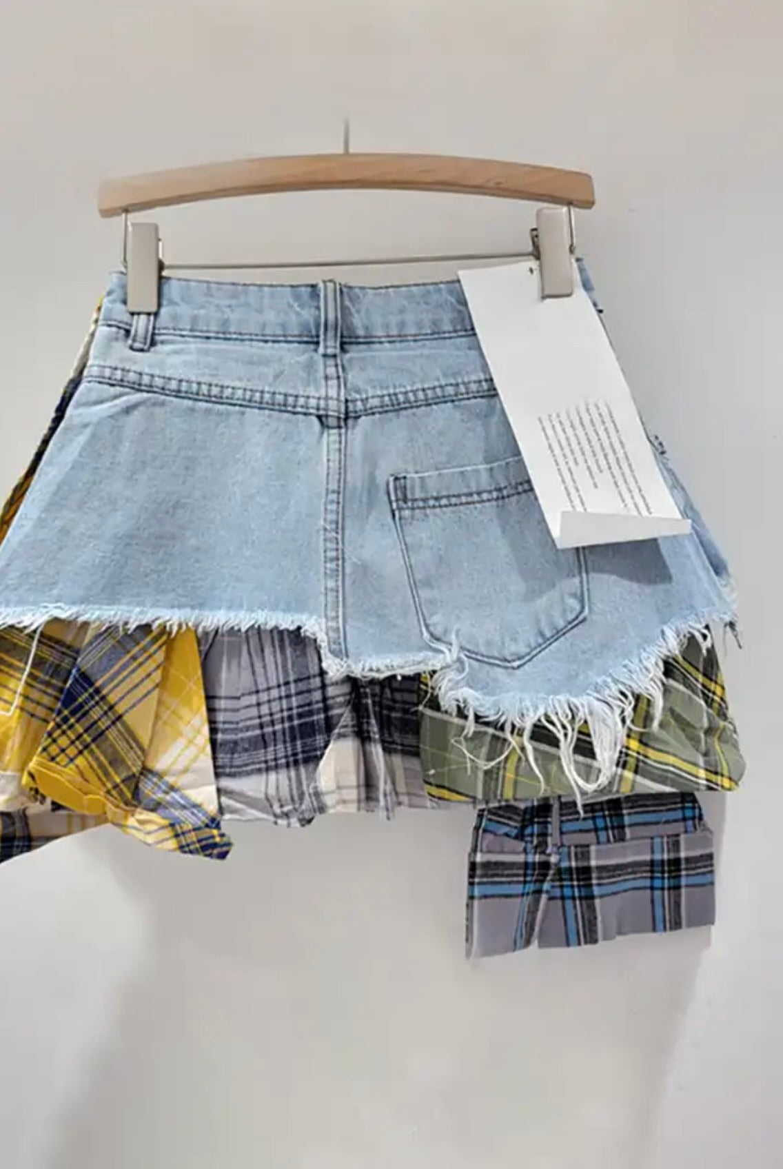 DISTRESSED PLAID SKORT skirt/shorts